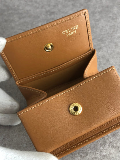 CELINE Macadam Coin Purse Brown Vintage 8a3g8d