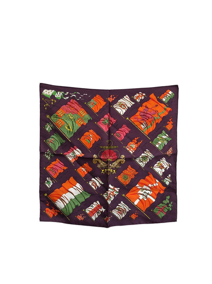 HERMES Silk Scarf Purple PAVOIS Vintage bpw8jp