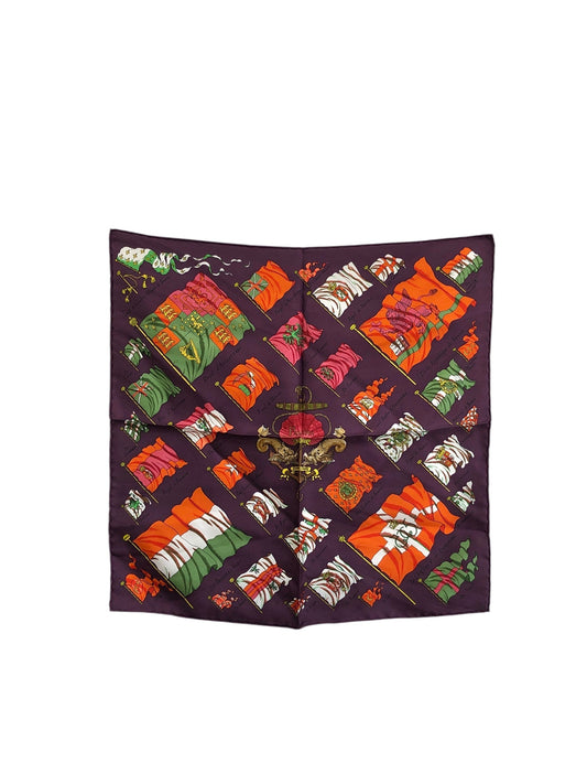 HERMES Silk Scarf Purple PAVOIS Vintage bpw8jp