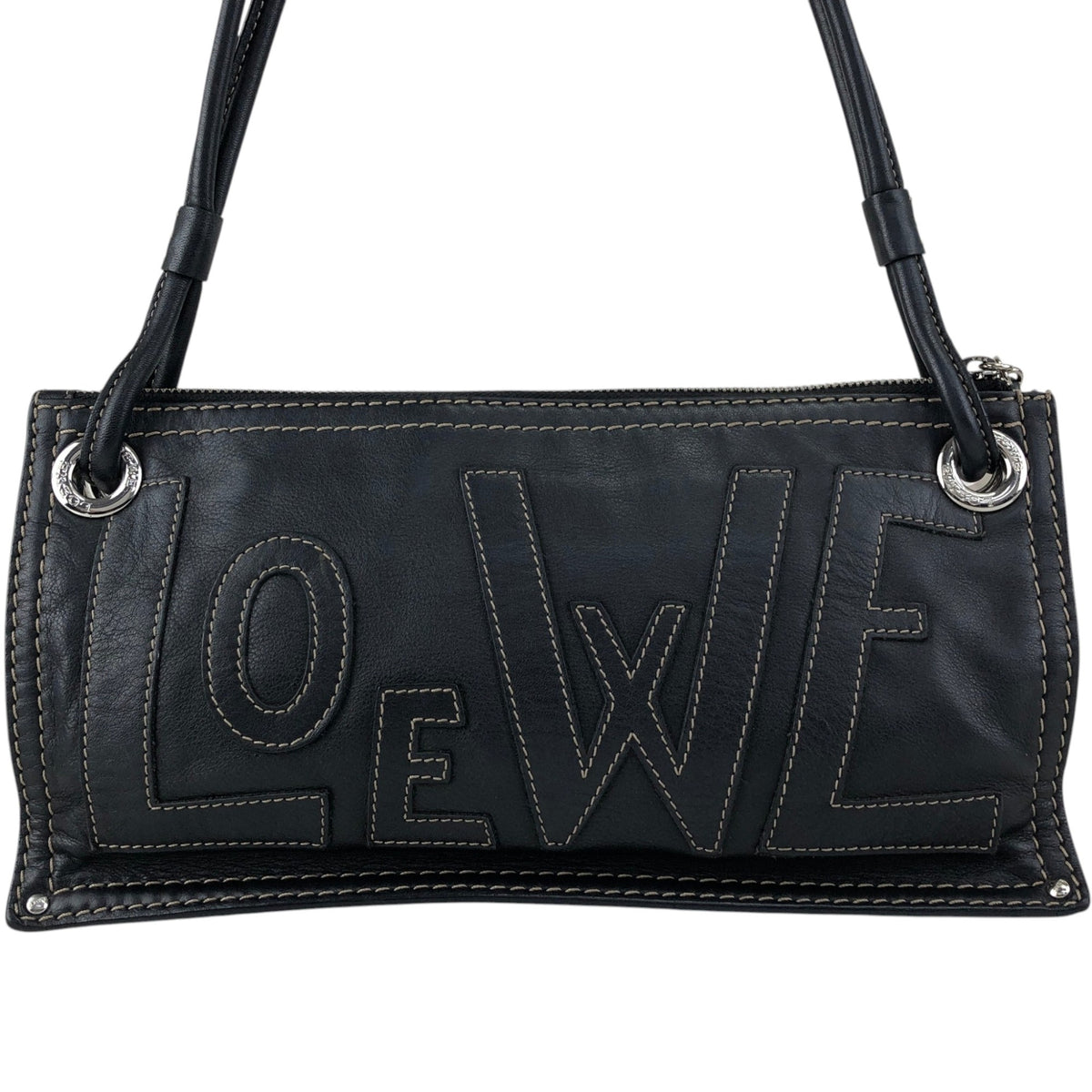 LOEWE Anagram Stitch Shoulder bag Black Vintage ugpzsh