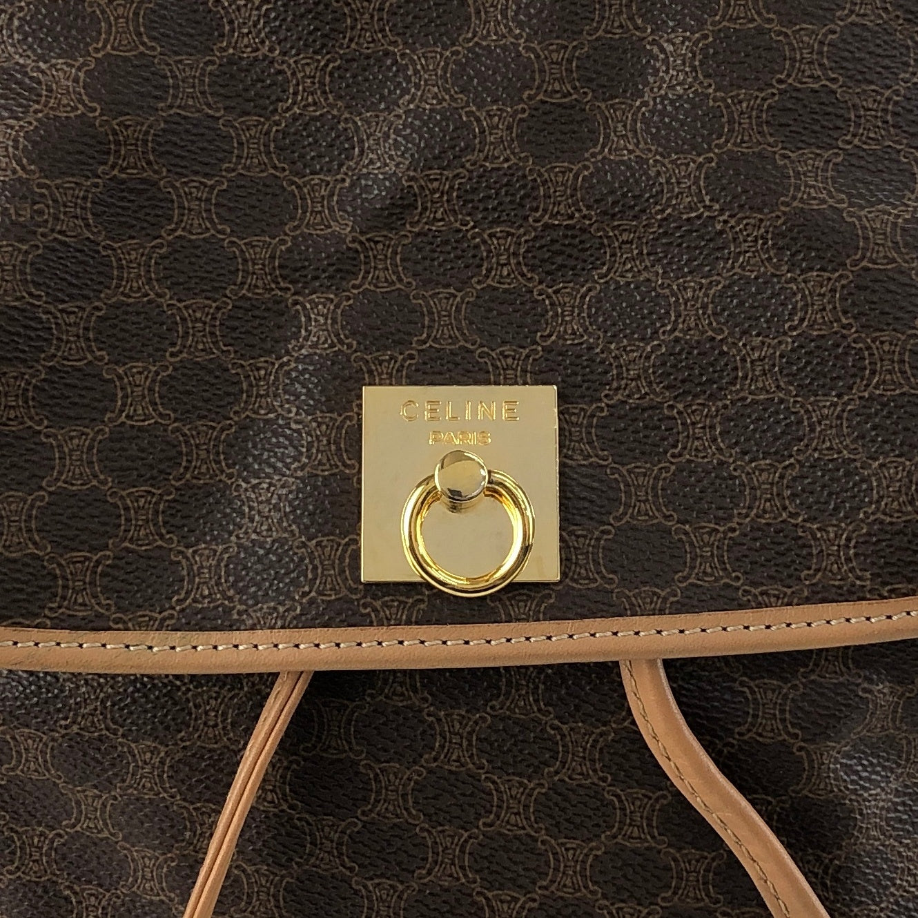 CELINE Macadam Gancini Backpack Brown Vintage sgrzzt