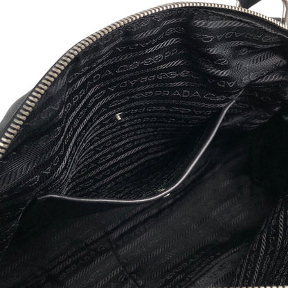 PRADA Logo Round Handbag Black Vintage 4frjvm