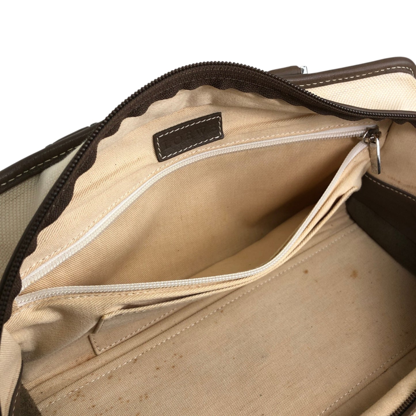 LOEWE Amazona Anagram Handbag Beige Vintage srrkp4