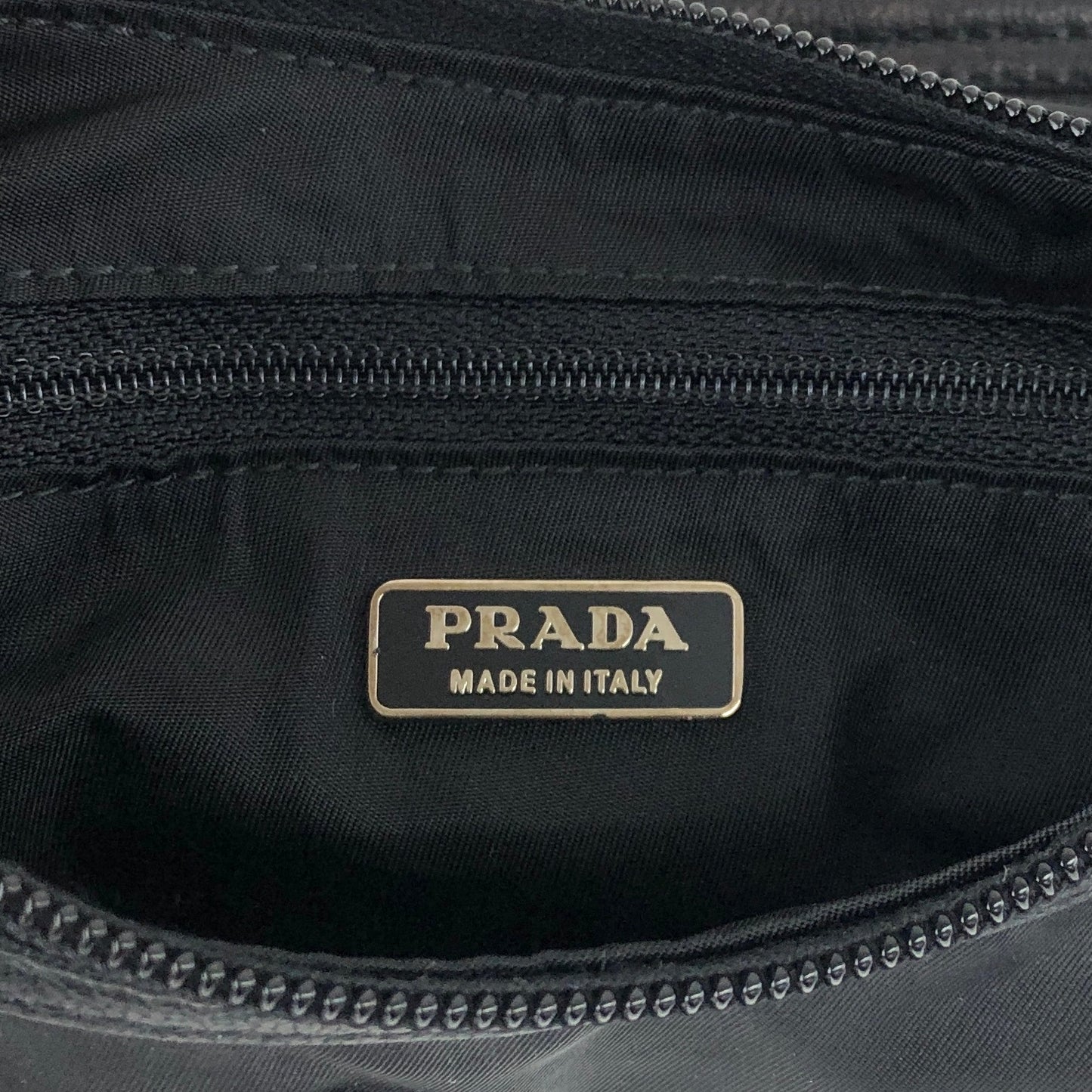 PRADA Triangle Logo Shoulder bag Black Vintage s4bkfb