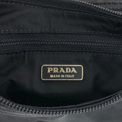PRADA Triangle Logo Shoulder bag Black Vintage s4bkfb