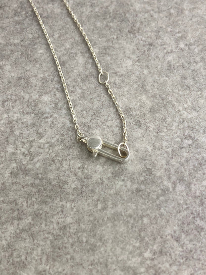 GUCCI Logo Necklace Silver SILVER925 Vintage 78tegk