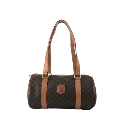 CELINE Macadam Blason Handbag Brown Vintage 3wk4bc