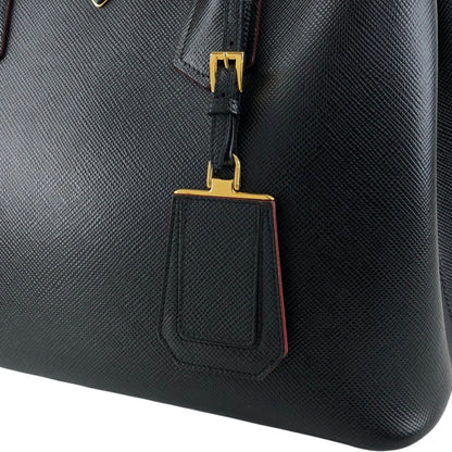 PRADA Triangle Logo Handbag Black Vintage n54bxv