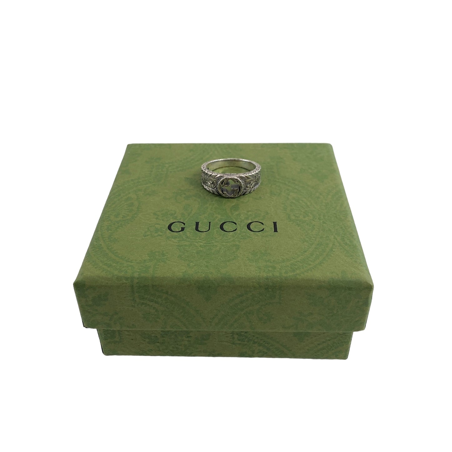 GUCCI Interlocking Ring Silver Vintage fk7c8s