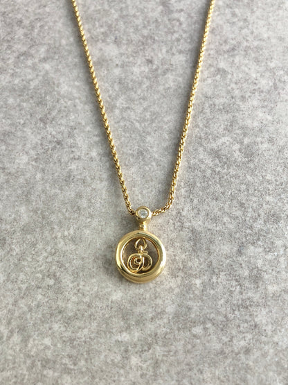 Christian Dior CD Logo Necklace Gold Vintage vhi2zs