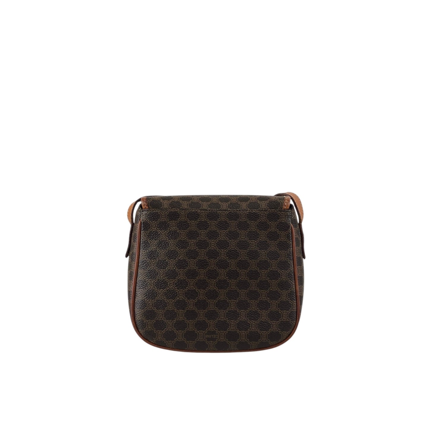 CELINE Macadam Horse Bit Shoulder bag Brown Vintage ffjd2x