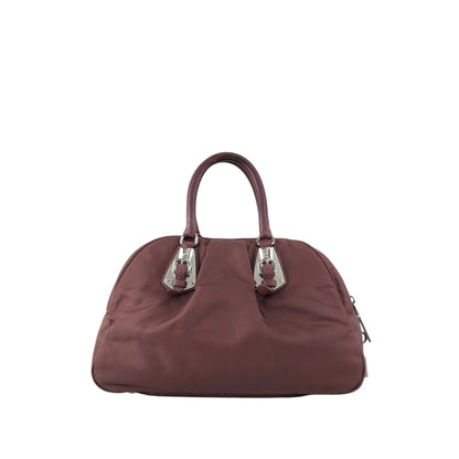 PRADA Logo Handbag Boston bag Brown Vintage 4x2uwa
