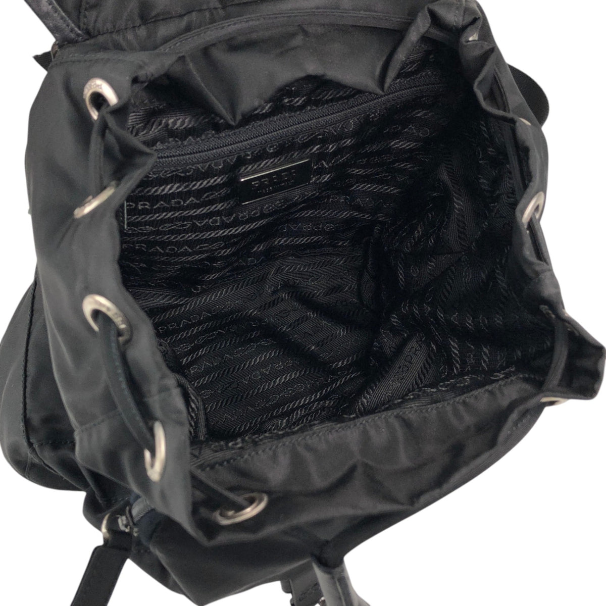 PRADA Tessuto Triangle Logo Backpack Black Vintage 2jwvfk