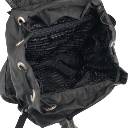 PRADA Tessuto Triangle Logo Backpack Black Vintage 2jwvfk