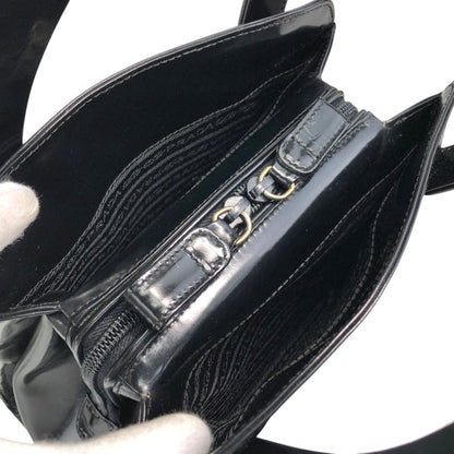 PRADA Logo Small Handbag Black Vintage snjxtd