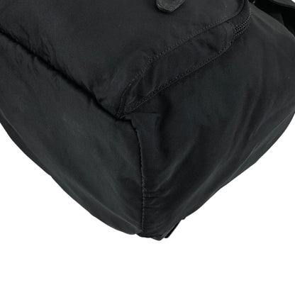 PRADA Tessuto Triangle Logo Front Pocket  Backpack Black Vintage nnyiv2