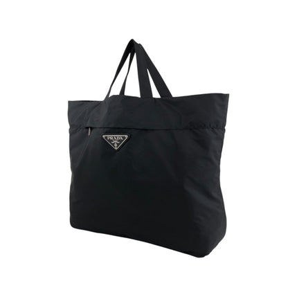 PRADA Tessuto Triangle Logo Handbag Black Vintage w5jss8