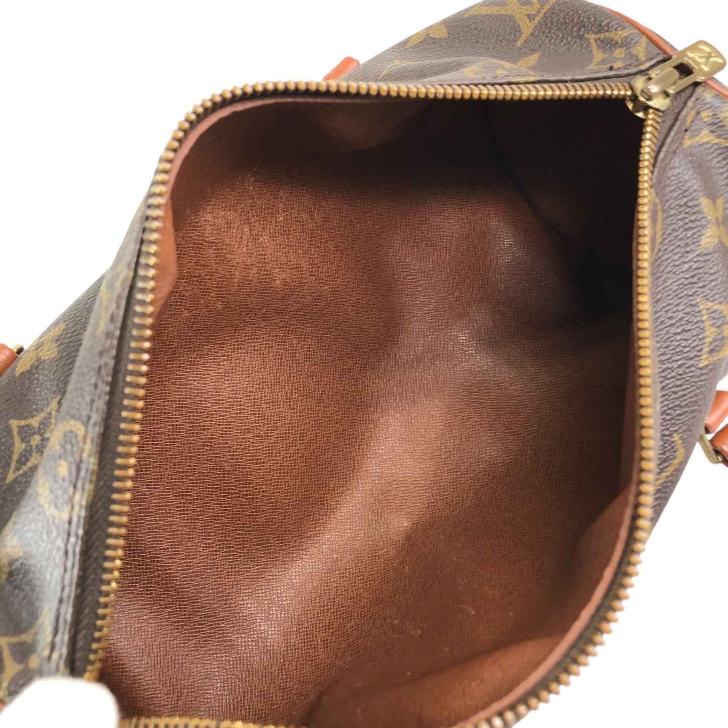 LOUIS VUITTON Monogram Handbag Brown Vintage b2yv5t