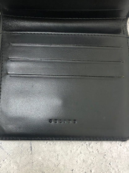 CELINE Macadam Logo Embossed Folded Wallet Black Vintage tw453e