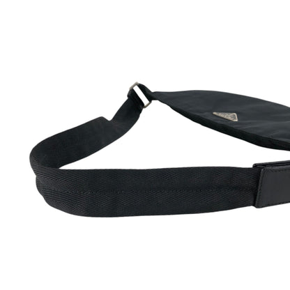 PRADA Tessuto Triangle Logo Sling bag Black Vintage 6r35d5