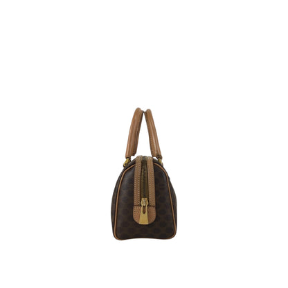 CELINE Macadam Blason Two-way Small Boston bag Shoulder bag Brown Vintage abbsfv
