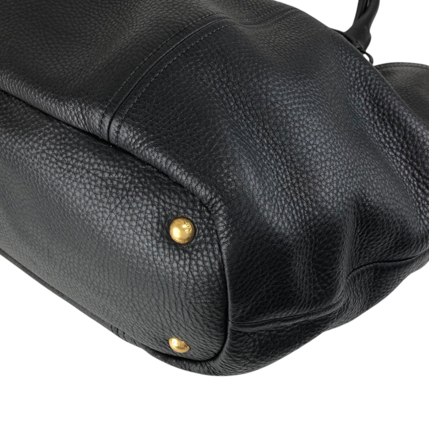 PRADA Logo Two-way Handbag Shoulder bag Black Vintage 5umuja