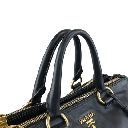 PRADA Logo Two-way Boston bag Shoulder bag Black Vintage k82hca