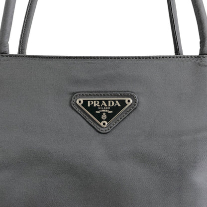 PRADA Tessuto Triangle logo Totebag Gray Vintage nfpiaw