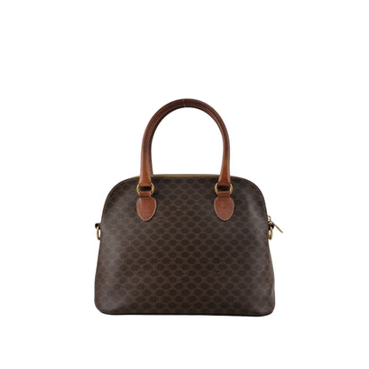 CELINE Macadam Blason Two-way Handbag Shoulder bag Brown Vintage rpmpji