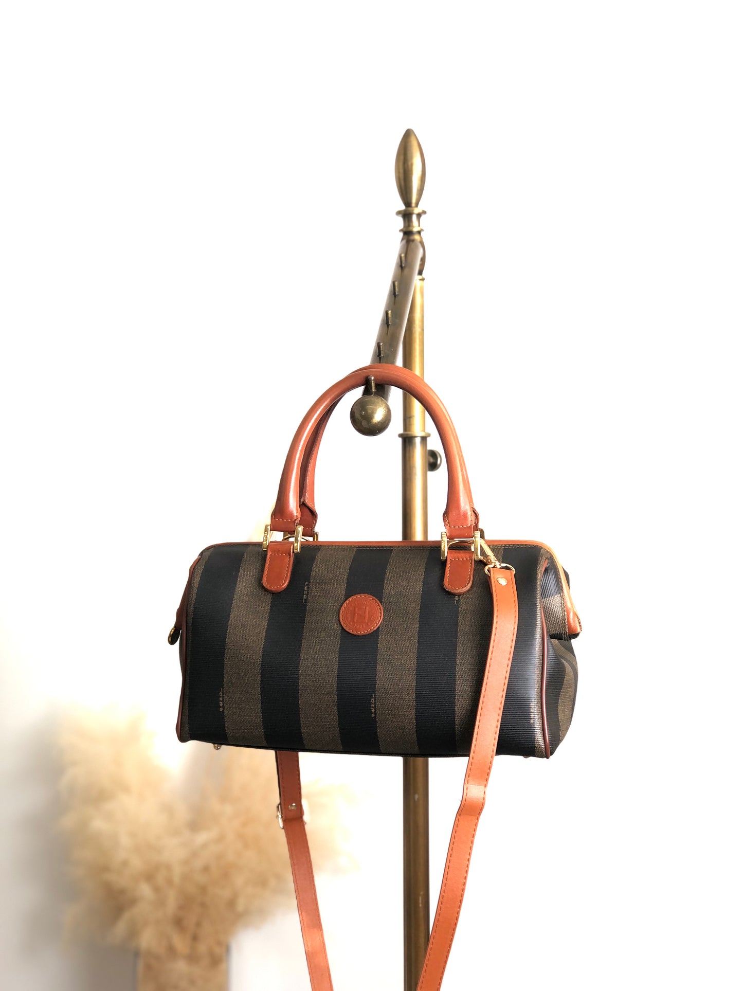 FENDI Pecan Two-way Handbag Shoulder bag Brown Vintage pxf38p