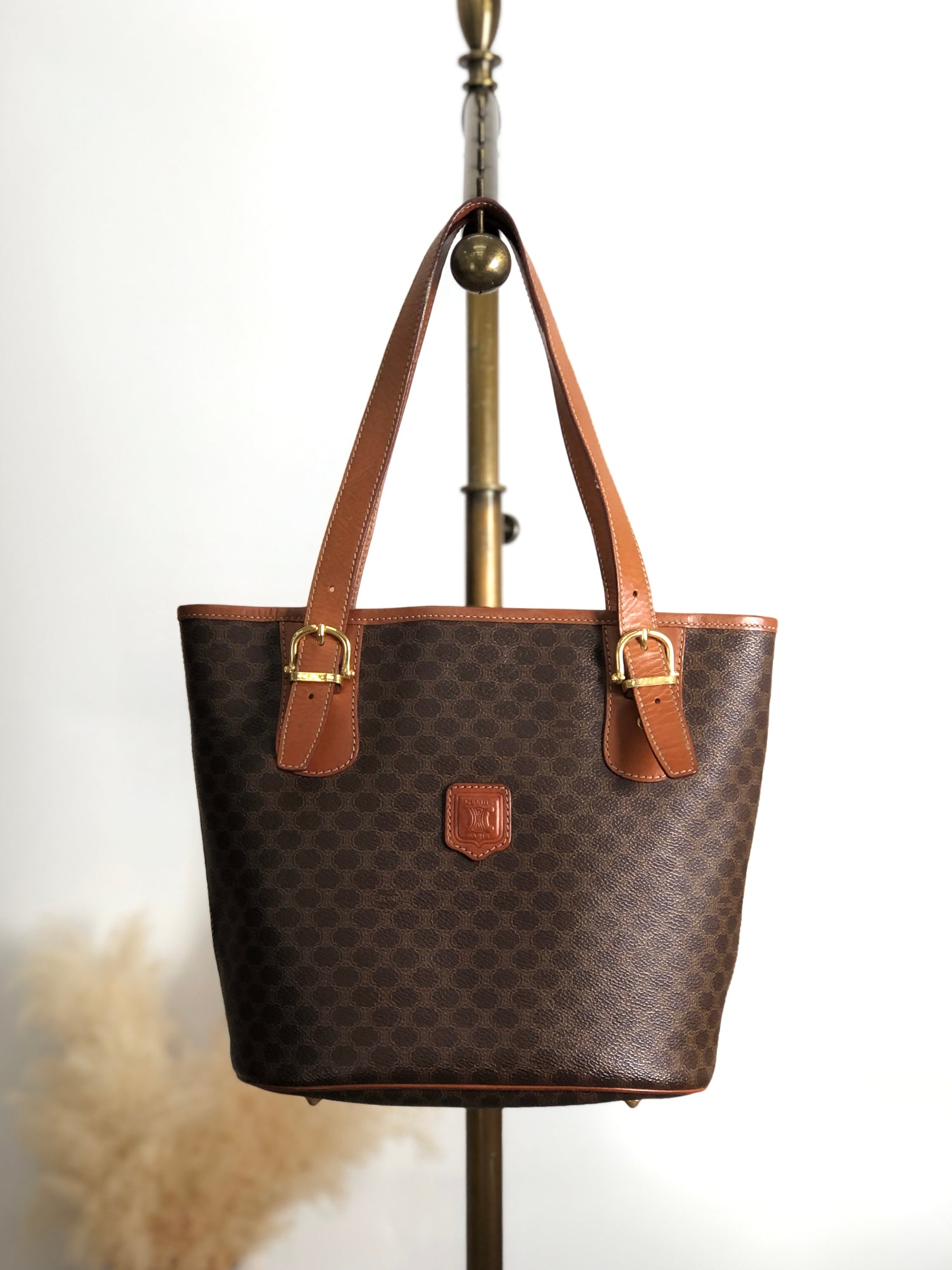 CELINE　セリーヌ ショルダーバッグ Celine Macadam Bag CELINE セリーヌ ショルダーバッグ マカダム ブラウン PVC レザー