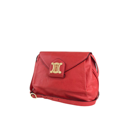 CELINE Blason Shoulder bag Red Vintage mv242g