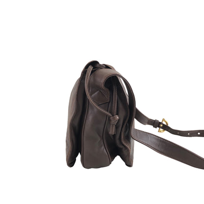 LOEWE Anagram Drawstring Shoulder bag Brown Vintage pykteg