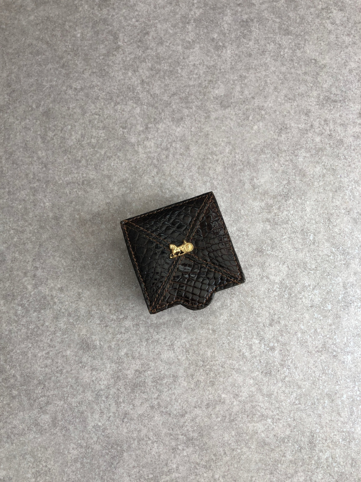 CELINE Horse Carriage Coin Purse Brown Vintage wpdygg