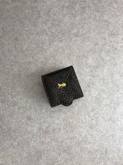 CELINE Horse Carriage Coin Purse Brown Vintage wpdygg