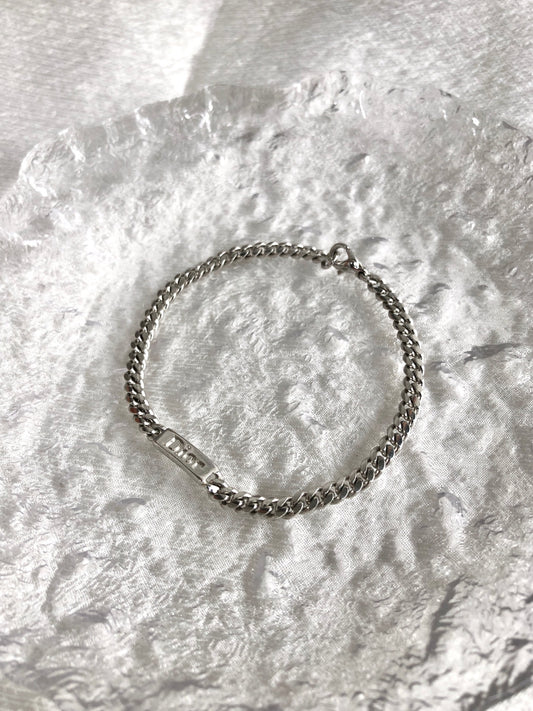 Christian Dior Logo Bracelet Silver Vintage 5uvv7v
