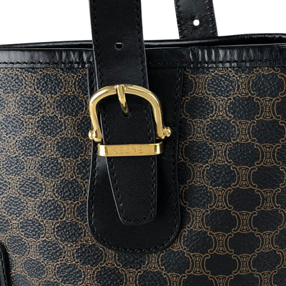 CELINE Macadam Blason Handbag Totebag Black Vintage 7r6v3e