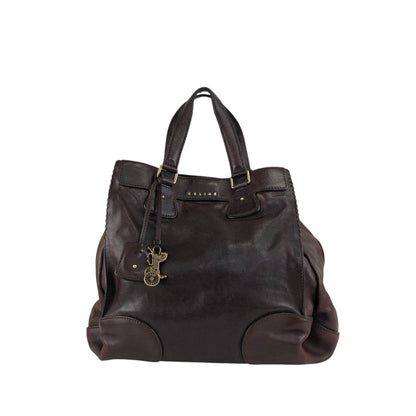 CELINE Horse Carriage Charm Handbag Brown Vintage tmv6c2