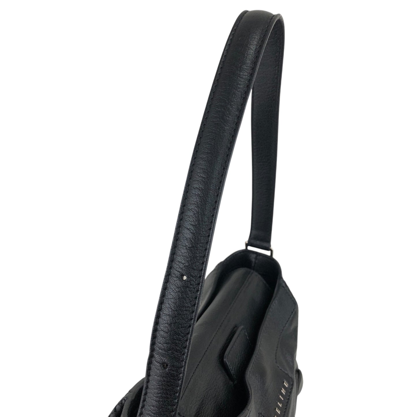 CELINE Logo Shoulder bag Hobobag Black Vintage b8ejp4