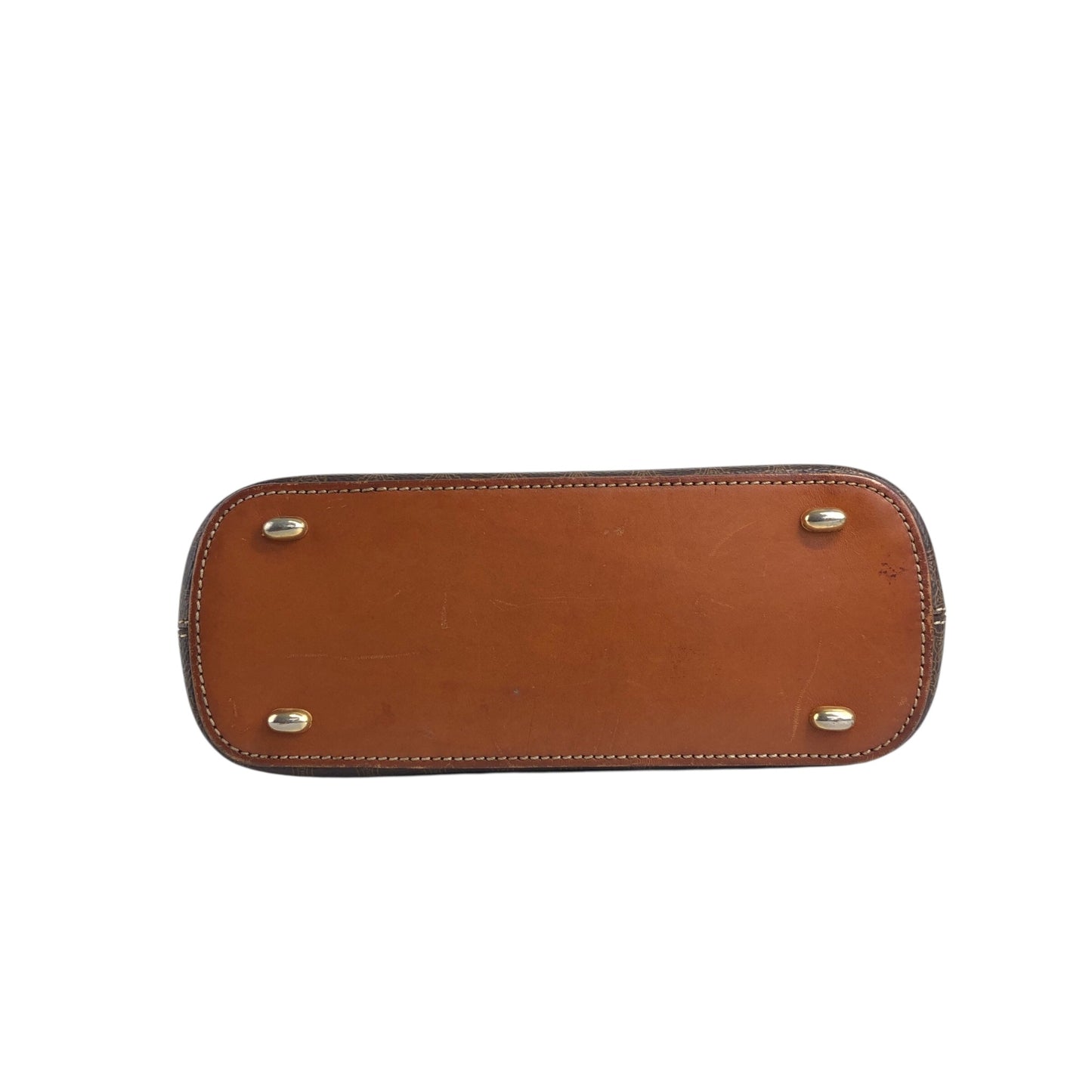 CELINE Macadam Two-way Small Handbag Shoulder bag Brown Vintage mmpyfi