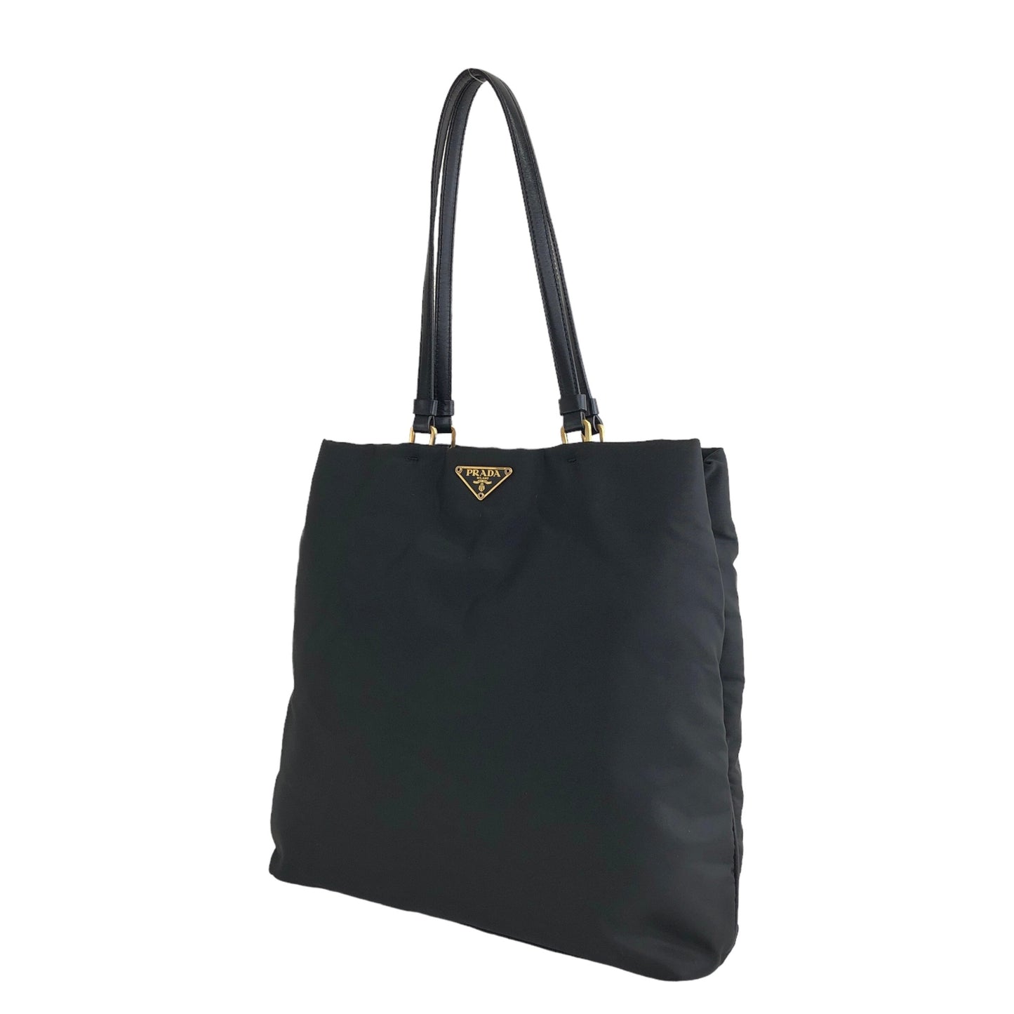 PRADA Triangle Logo Totebag Handbag Black Vintage xytghm