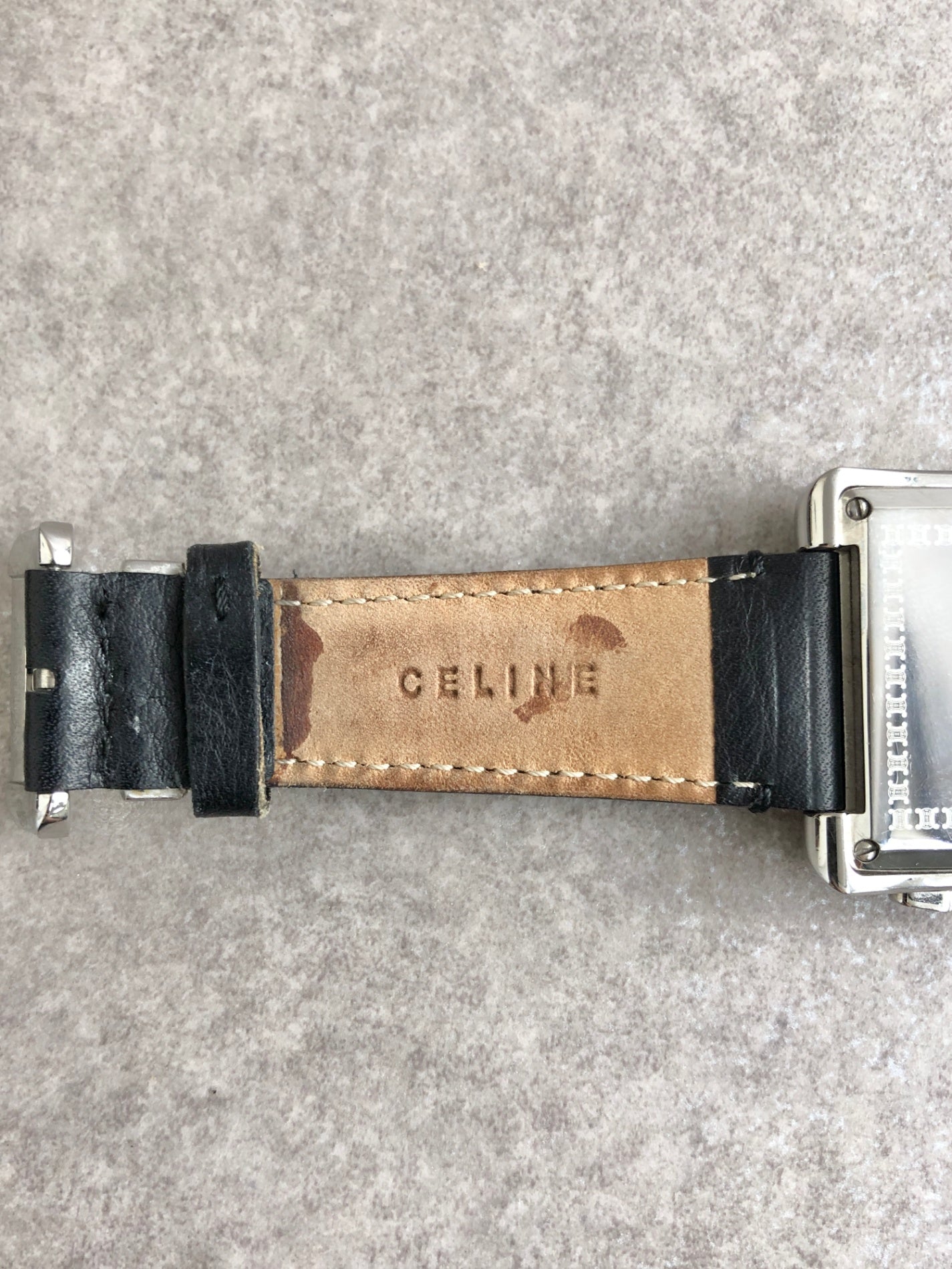 CELINE Blason Quartz Watch Black Vintage yvw3tu