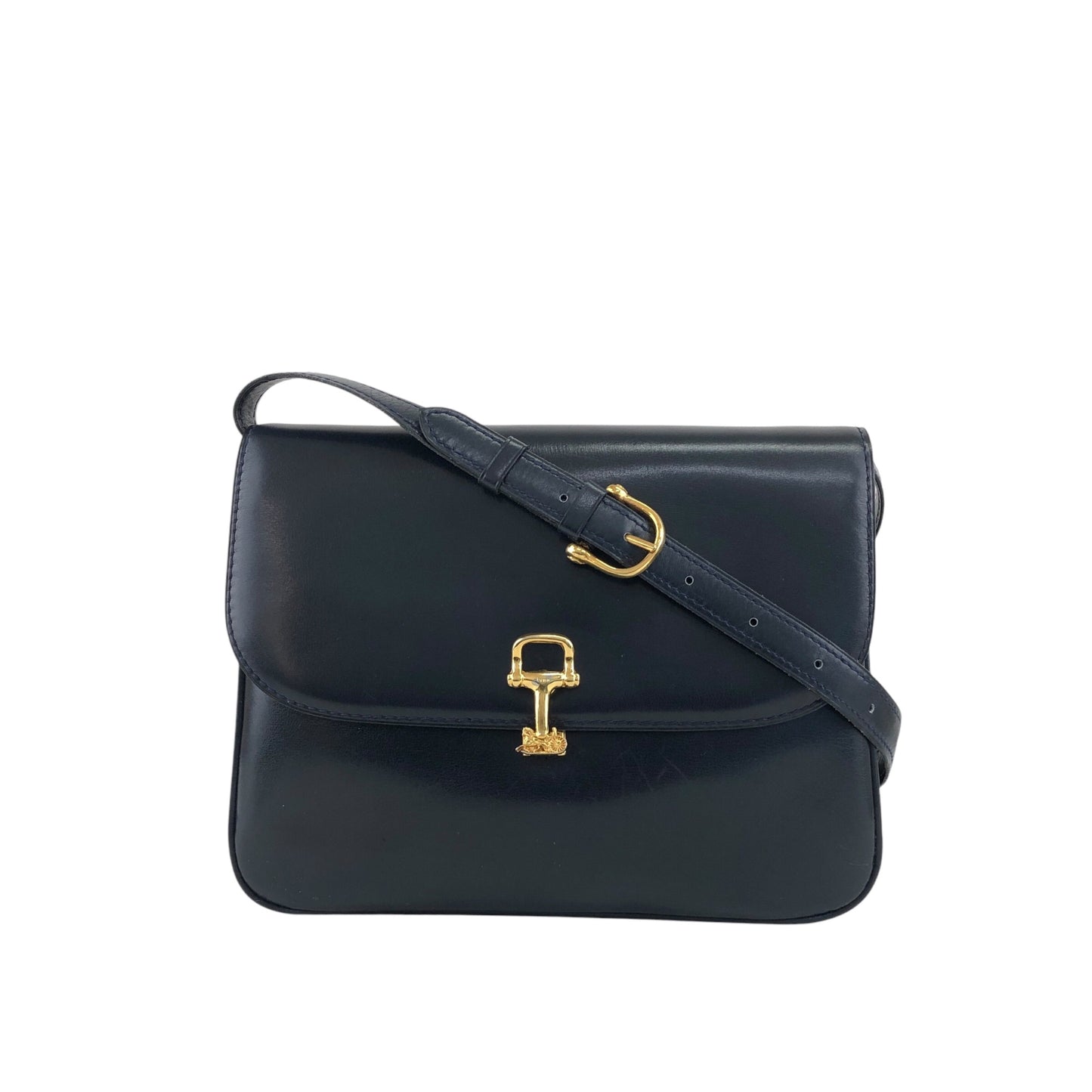 CELINE Carriage 肩背包 海軍藍 復古 cj4csv