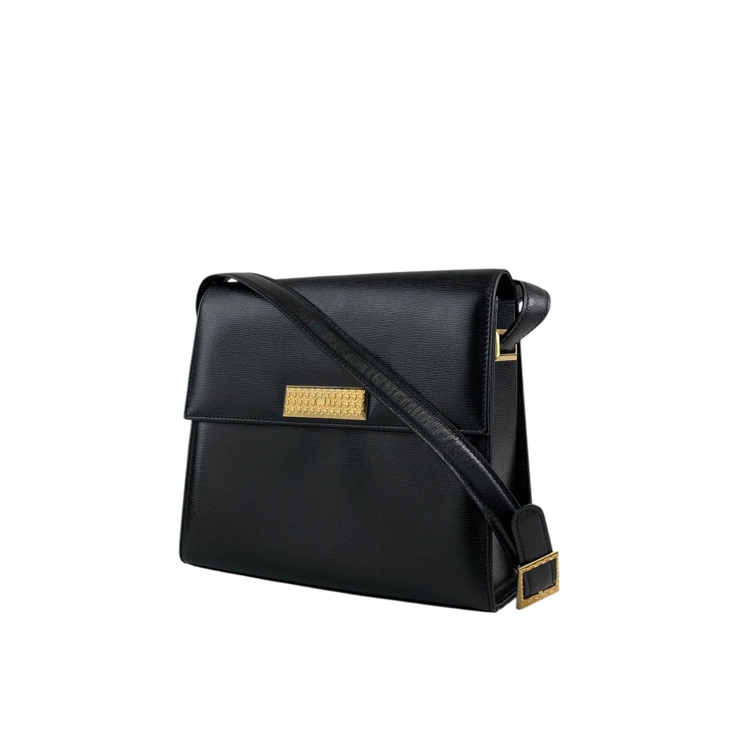 Christian Dior CD Logo Shoulder bag Black Vintage 28ek6f