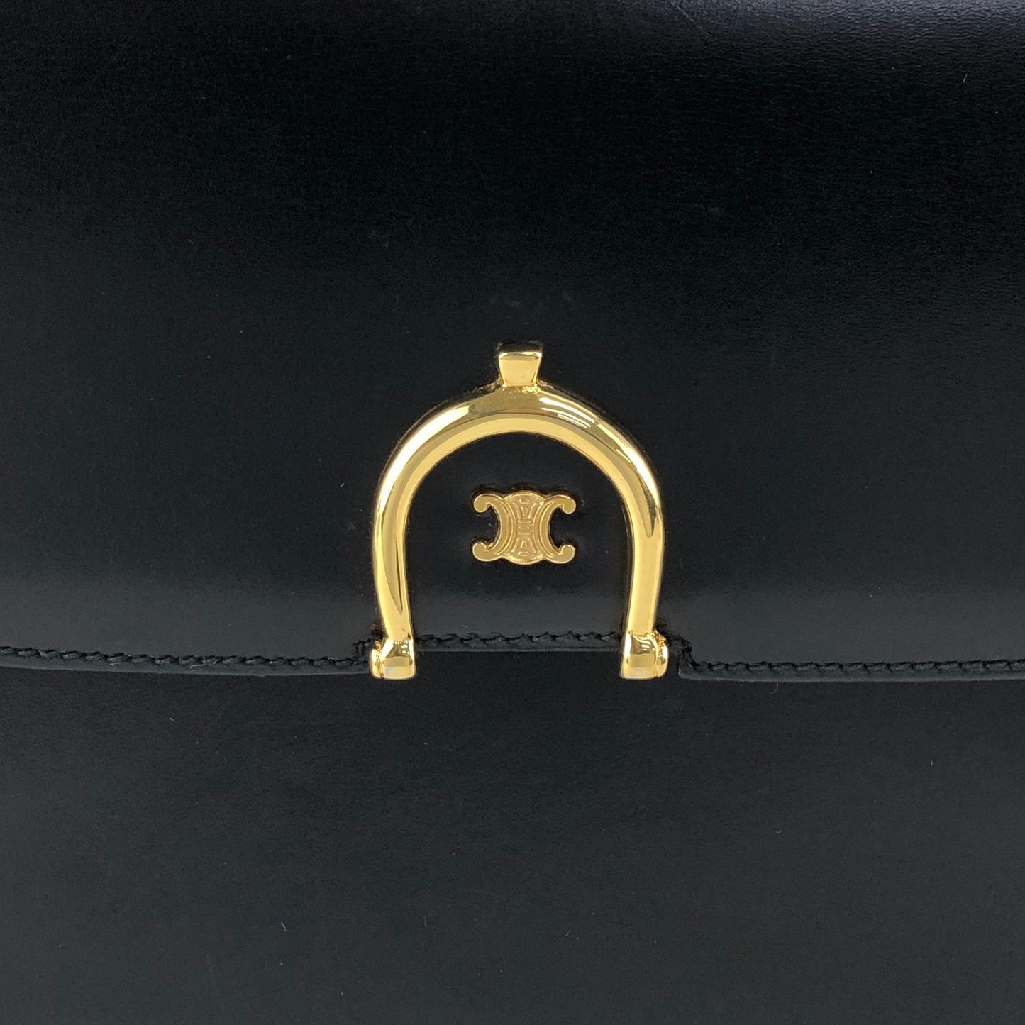 CELINE Triomphe Shoulder bag Black Vintage hvk6su