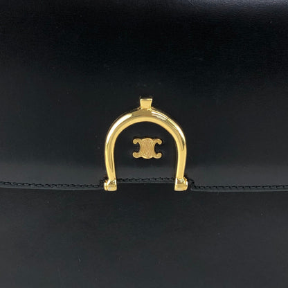 CELINE Triomphe Shoulder bag Black Vintage hvk6su
