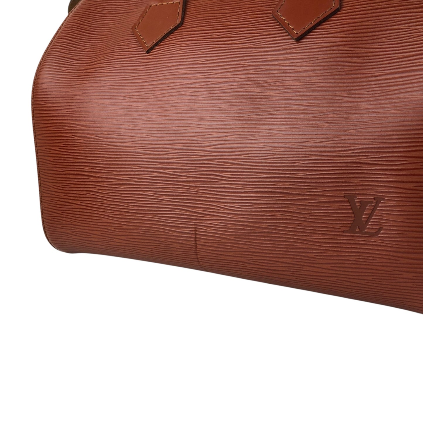 LOUIS VUITTON Epi Small Boston bag Handbag Brown Vintage 4i3rer