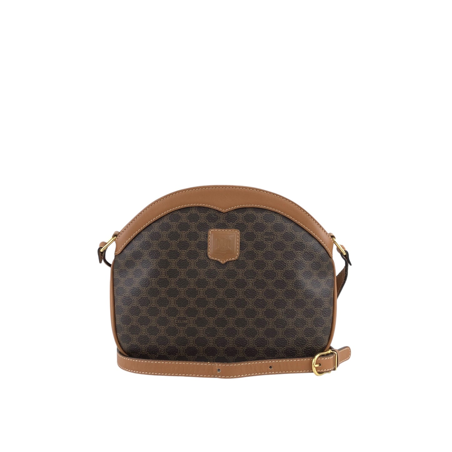CELINE Macadam Blason Shoulder bag Brown Vintage gyf3yb