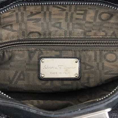Salvatore Ferragamo Gancini Handbag Black Vintage mfbzax
