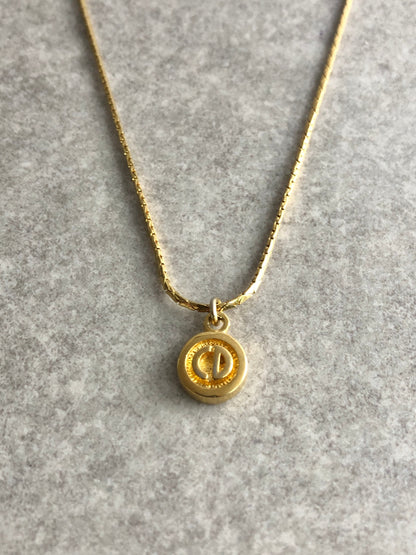 Christian Dior CD Logo Necklace Gold Vintage umrsia